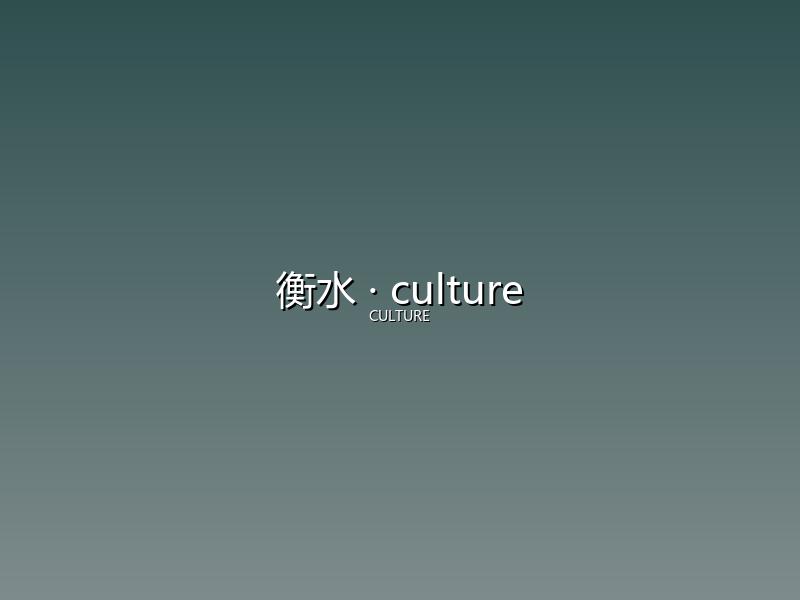 衡水 culture