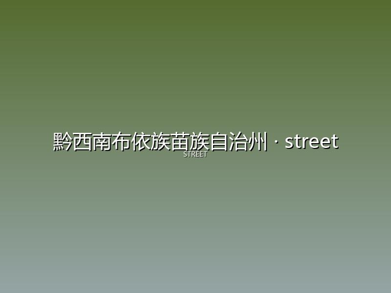 黔西南布依族苗族自治州 street